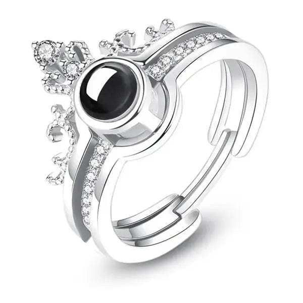 Bague couronne avec projection photo personnalisée