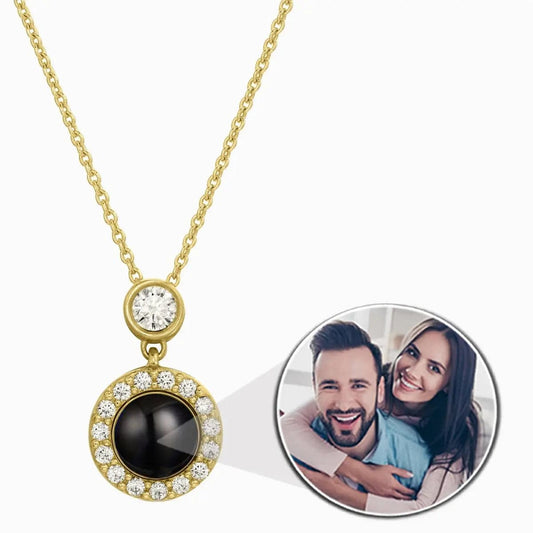 Collier pendentif élégant avec projection photo personnalisée