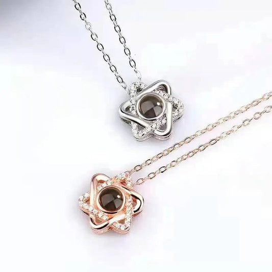 Collier pendentif hexagonal avec projection photo personnalisée