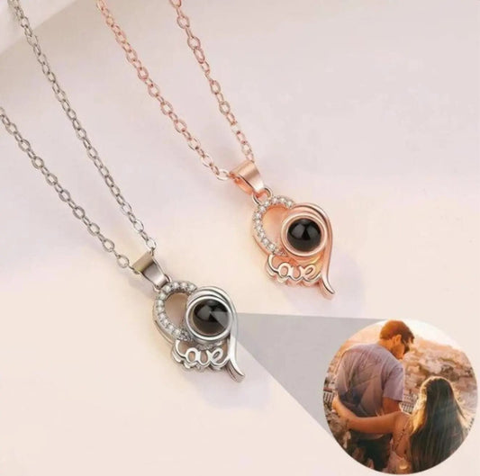 Collier d'amour avec projection photo personnalisée