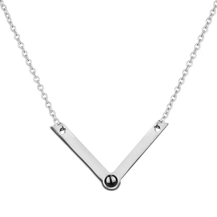 Collier pendentif en forme de V avec projection photo personnalisée