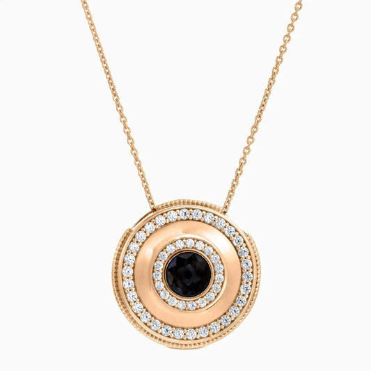 Collier personnalisé avec pendentif rond en diamant et photo cachée