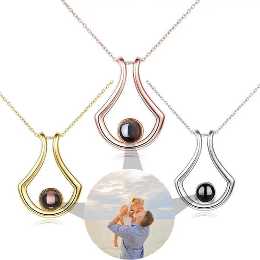Collier photo caché de forme unique et personnalisée