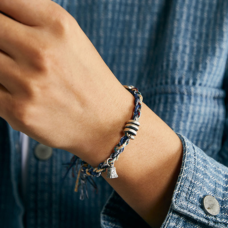 Bracelet de bénédiction fait main en argent sterling 925 avec breloques en forme de balance et pierres de Bouddha
