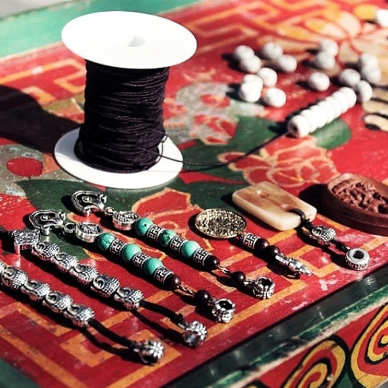 Bracelet tibétain en pierres de Bouddha, 108 perles de Mala, os de yak, perles Dzi, neuf palais, huit diagrammes, charme et force