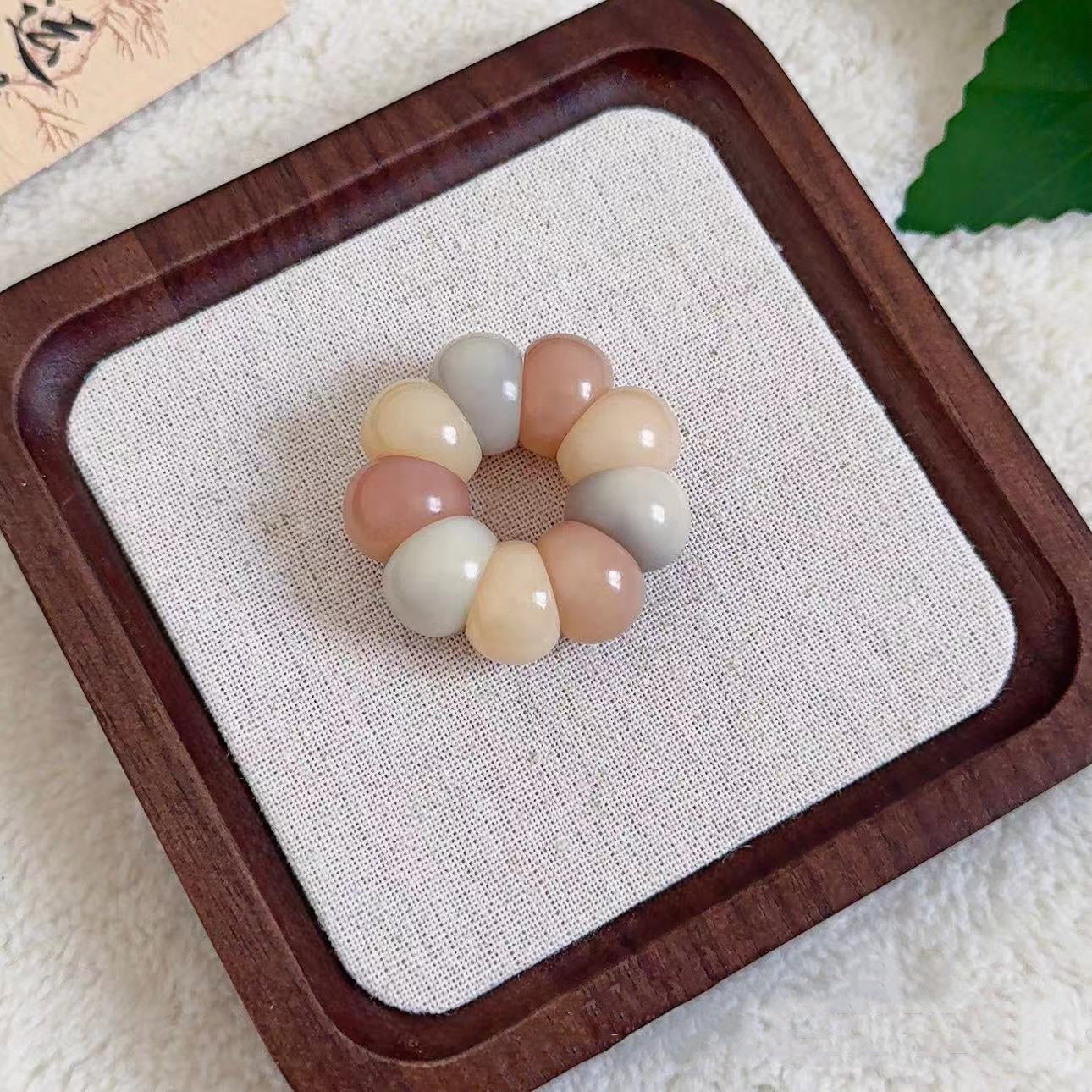 New Milky Strawberry-Colored Garlic Bodhi Bracelet 14MM (Multiple Colors Available)