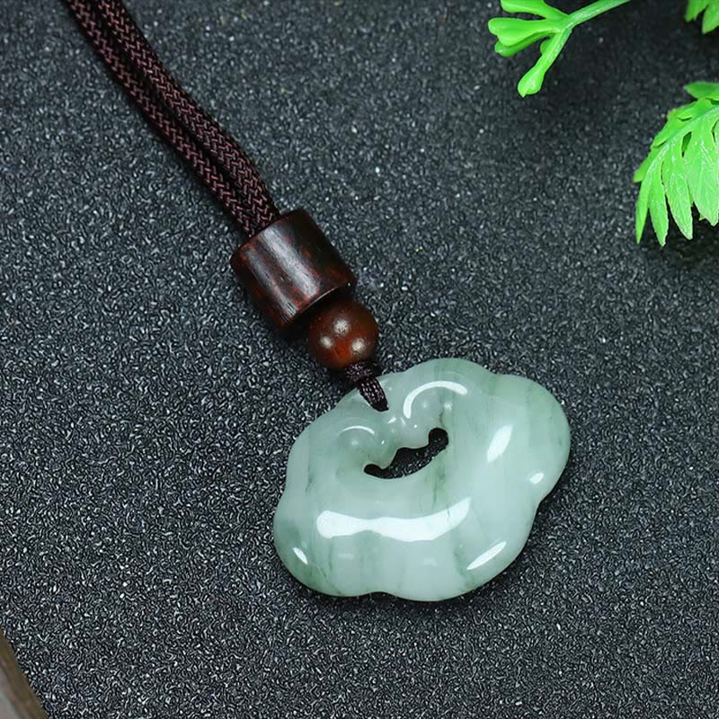 Collier pendentif en jade de soie dorée et jade de Tianshan, pierres de Bouddha, breloque de verrouillage chinois, abondance
