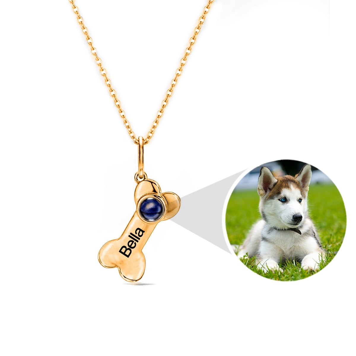 Dog Bone Projection Necklace