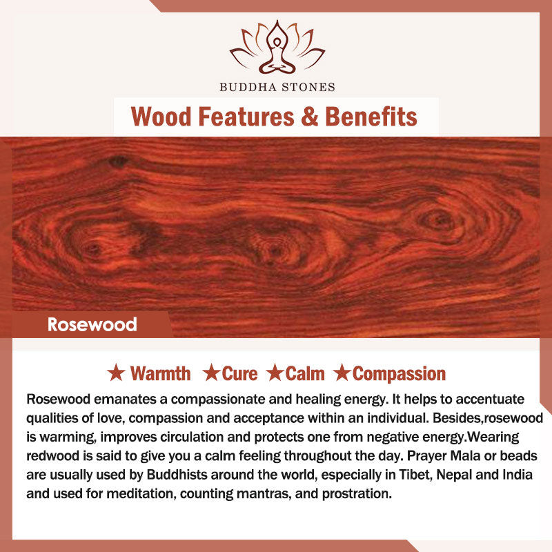 Buddha Stones Ebenholz Palisander Peace Balance Armband
