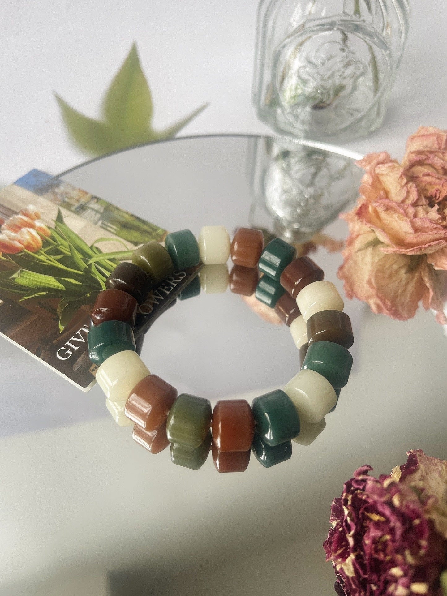 13mm Large Golden Wheel Bodhi Bead Bracelet