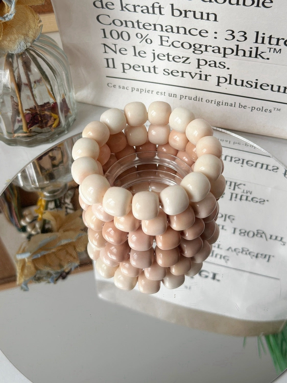 14mm Milk Strawberry Series Bodhi Bead Bracelet