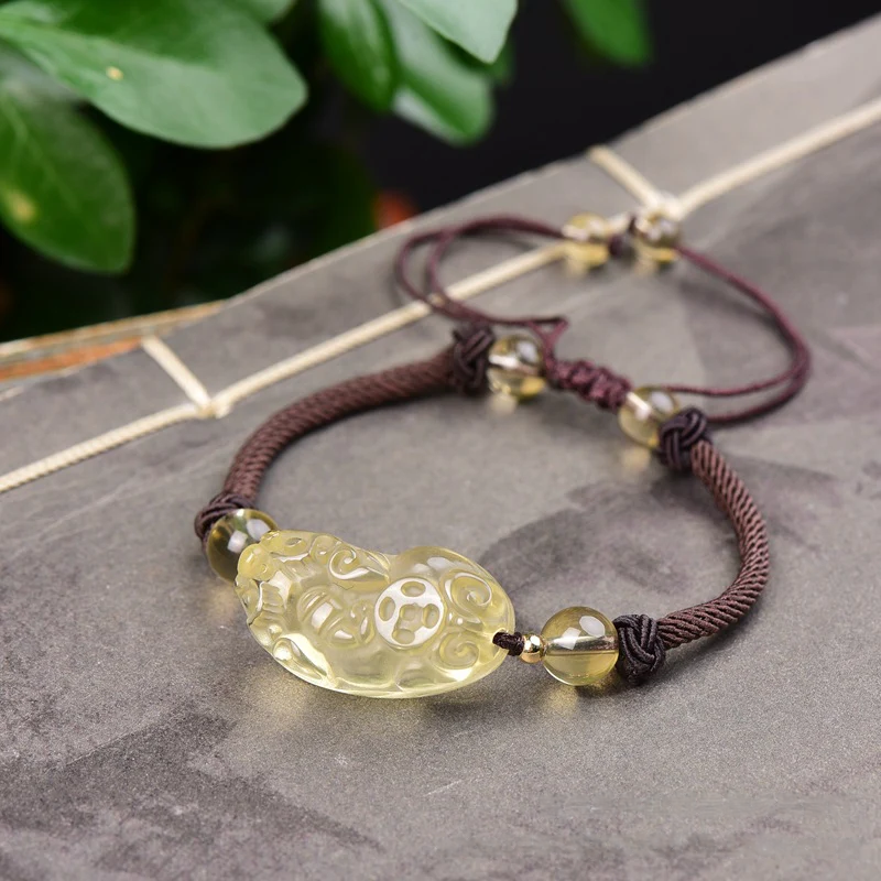 Bracelet Pi Xiu en citrine – Symbole de prospérité et de bonne fortune