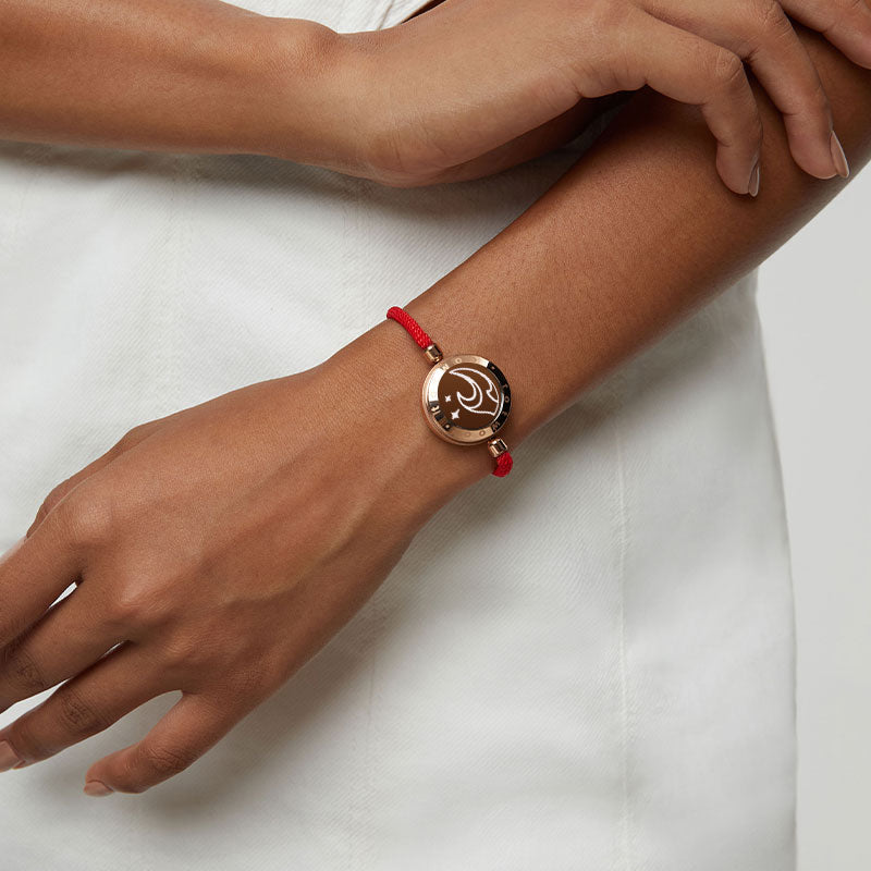 Bracelets tactiles Mountain&Sea avec corde Milan (noir et rouge)