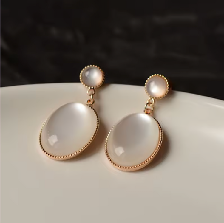 Moonlight Cat's Eye Stone Earrings