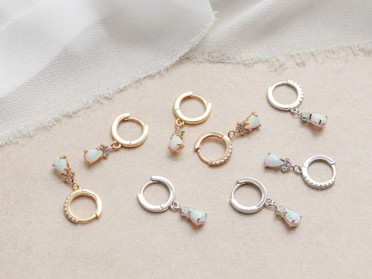 Pendentif Huggie Opale