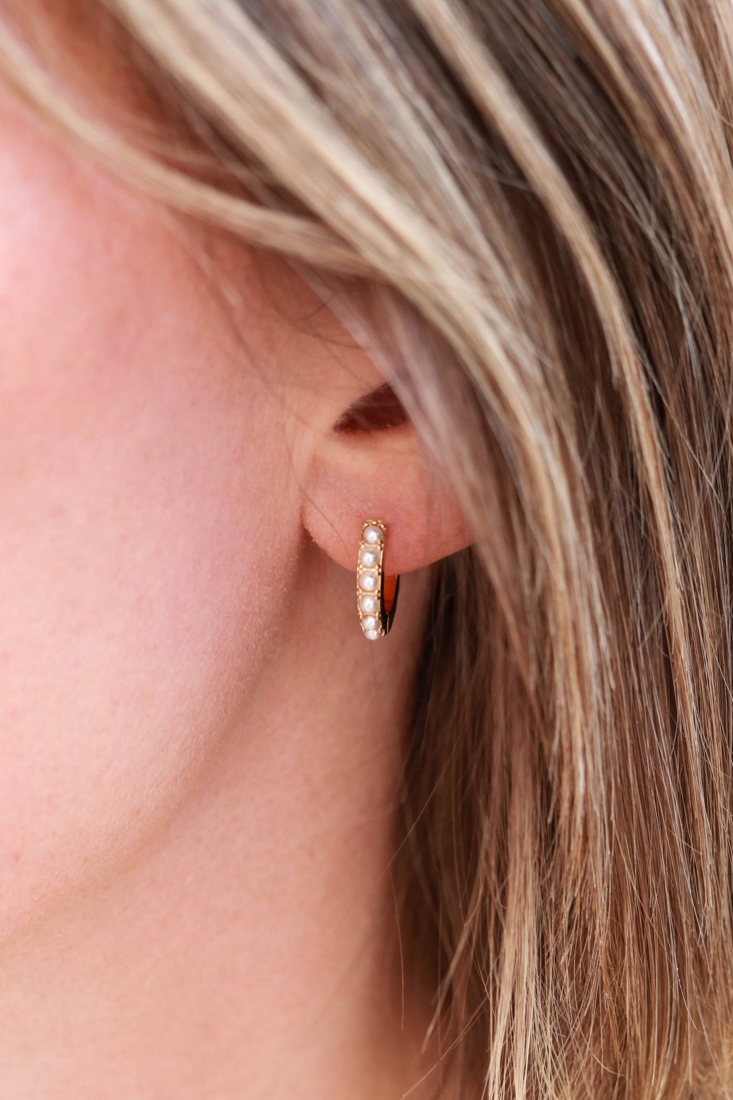 Boucles d'oreilles créoles en perles | 16 mm