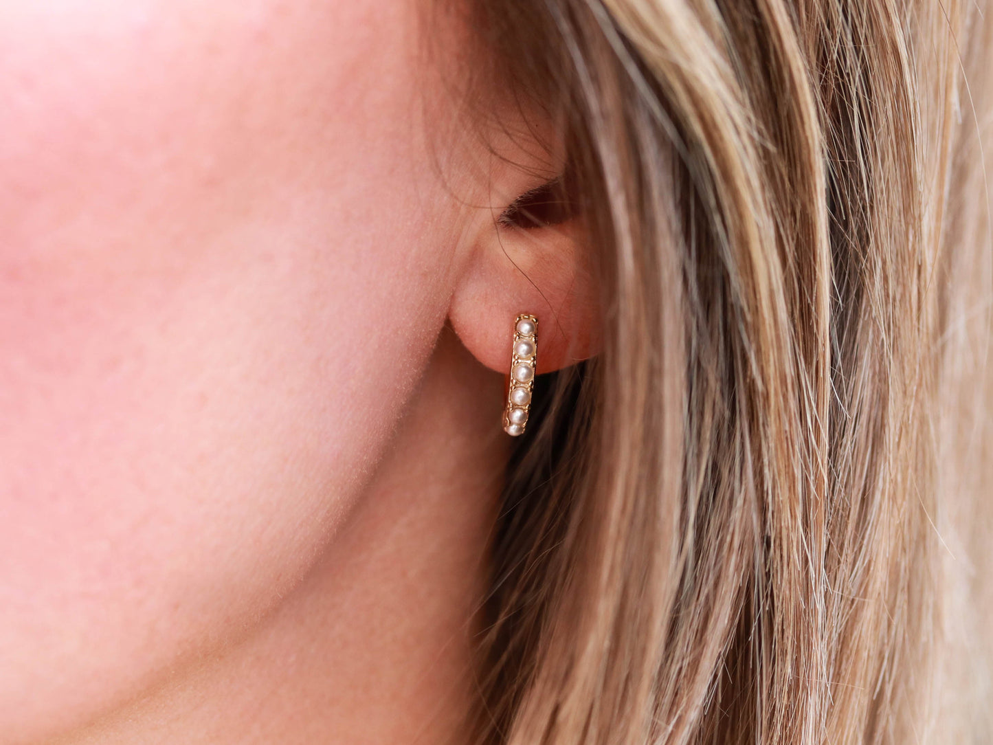 Boucles d'oreilles créoles en perles | 16 mm