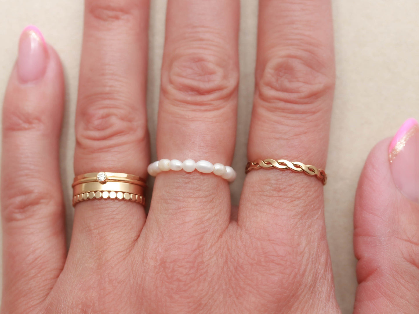 Bague extensible en perles