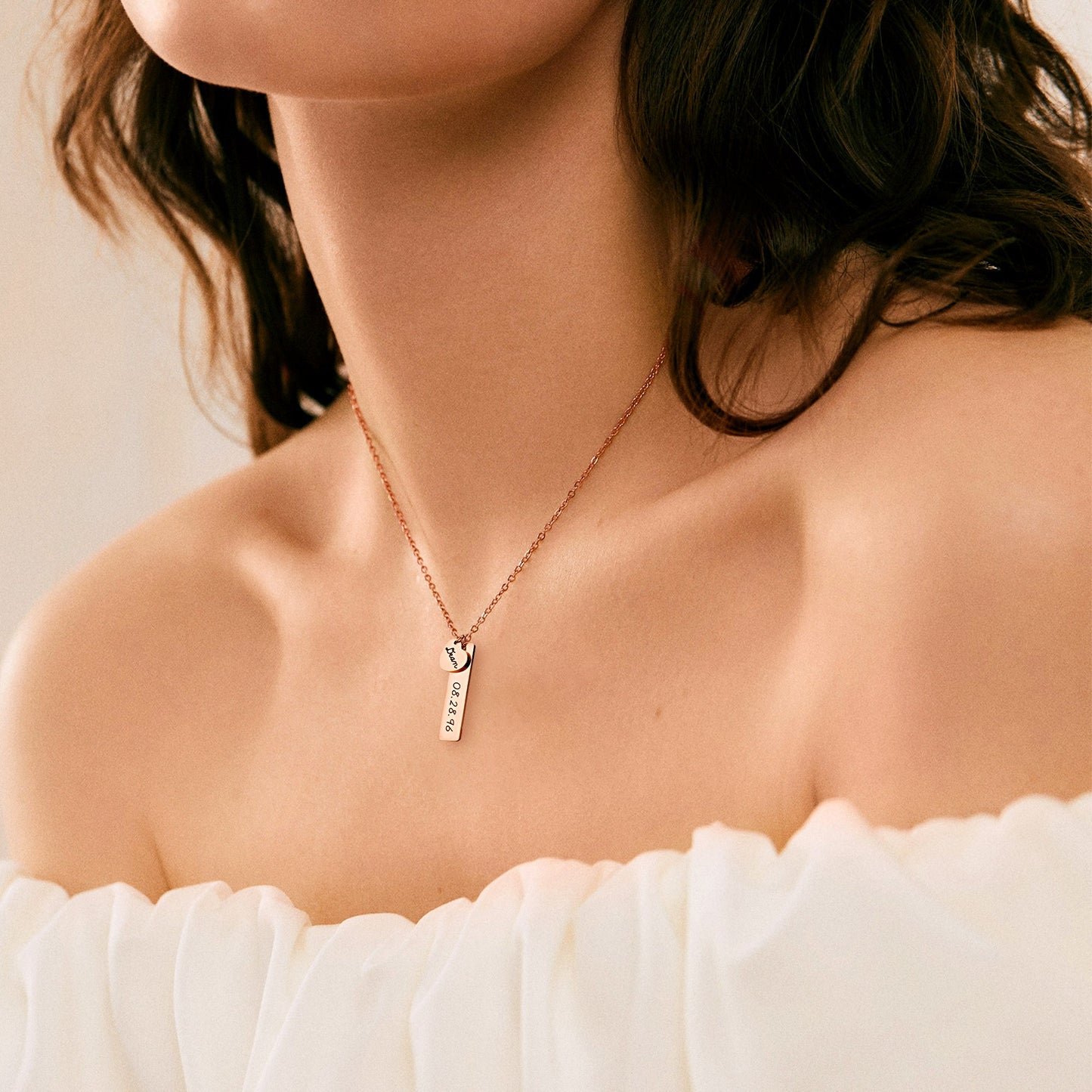 Collier avec pendentif en forme de cœur gravé • Cadeau pour meilleur ami