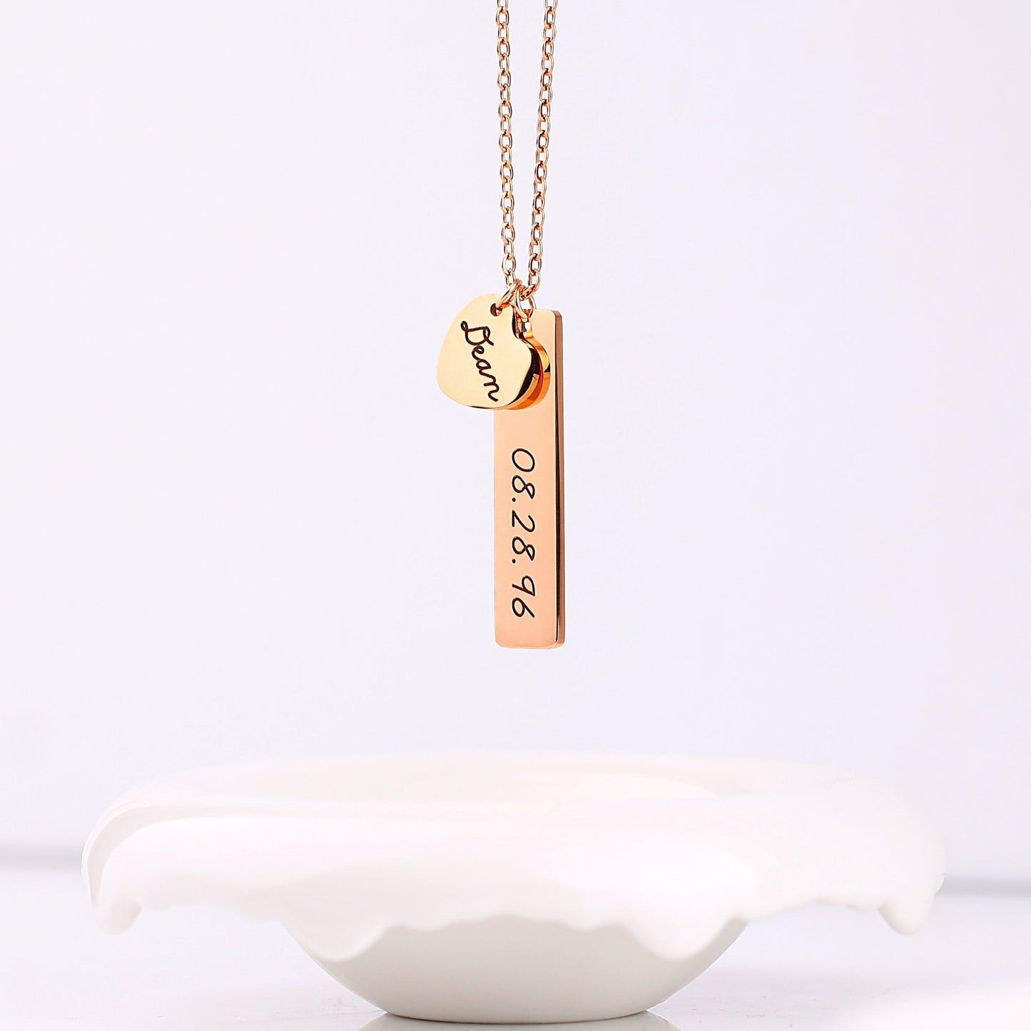 Collier avec pendentif en forme de cœur gravé • Cadeau pour meilleur ami