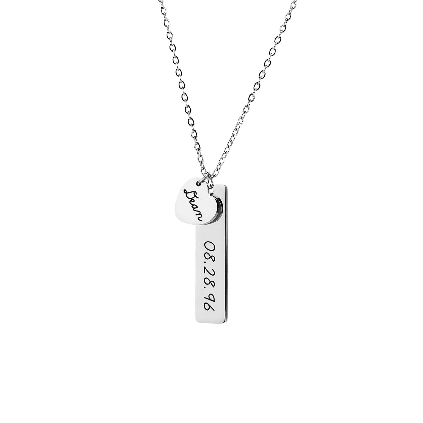 Collier avec pendentif en forme de cœur gravé • Cadeau pour meilleur ami