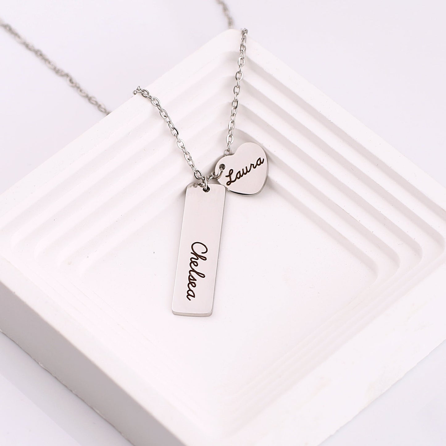 Collier avec pendentif en forme de cœur gravé • Cadeau pour meilleur ami