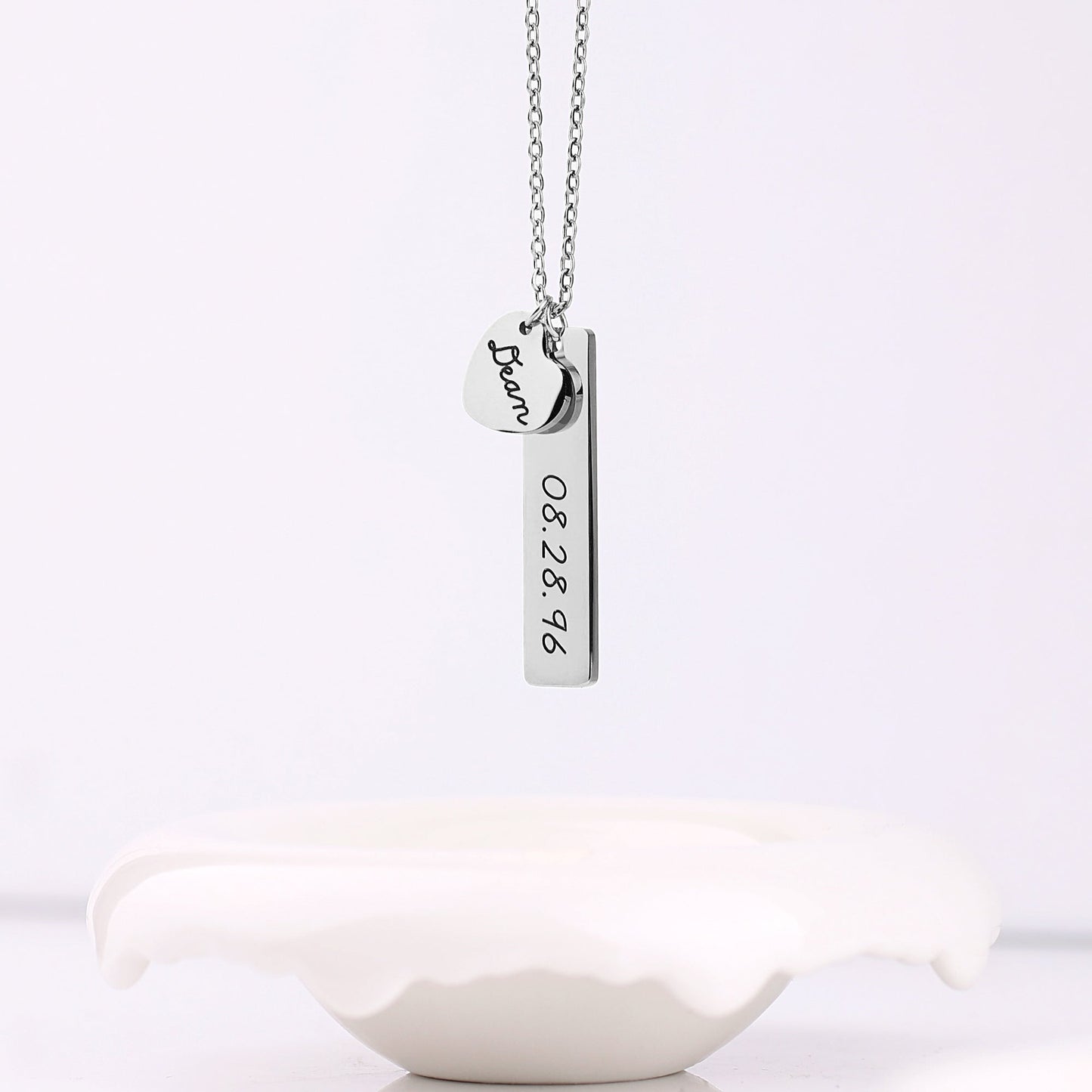 Collier avec pendentif en forme de cœur gravé • Cadeau pour meilleur ami