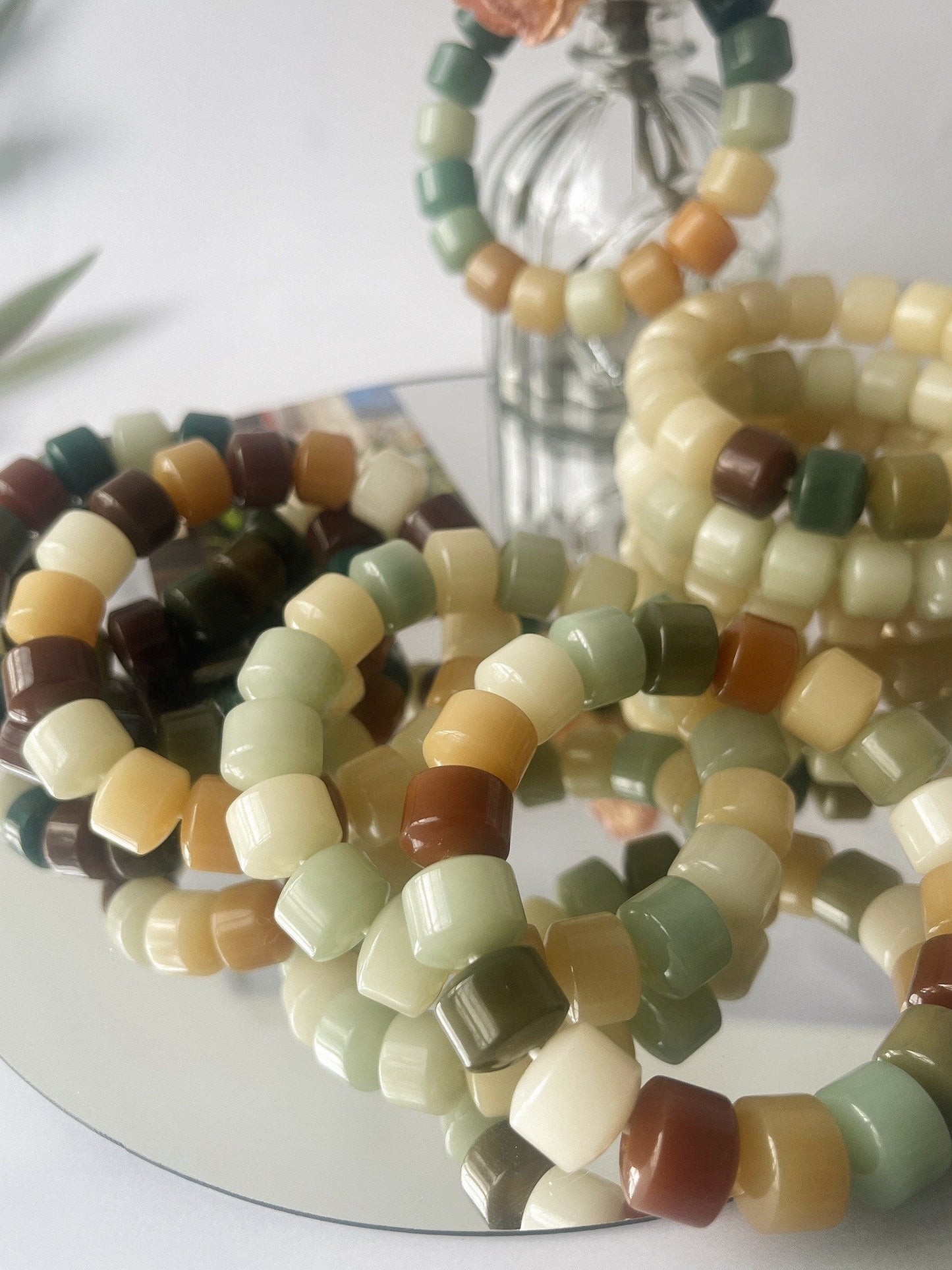 13mm Large Golden Wheel Bodhi Bead Bracelet