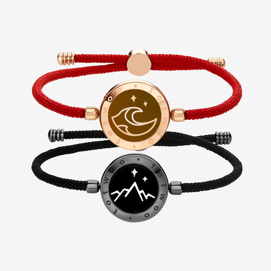 Bracelets tactiles Mountain&Sea avec corde Milan (noir et rouge)