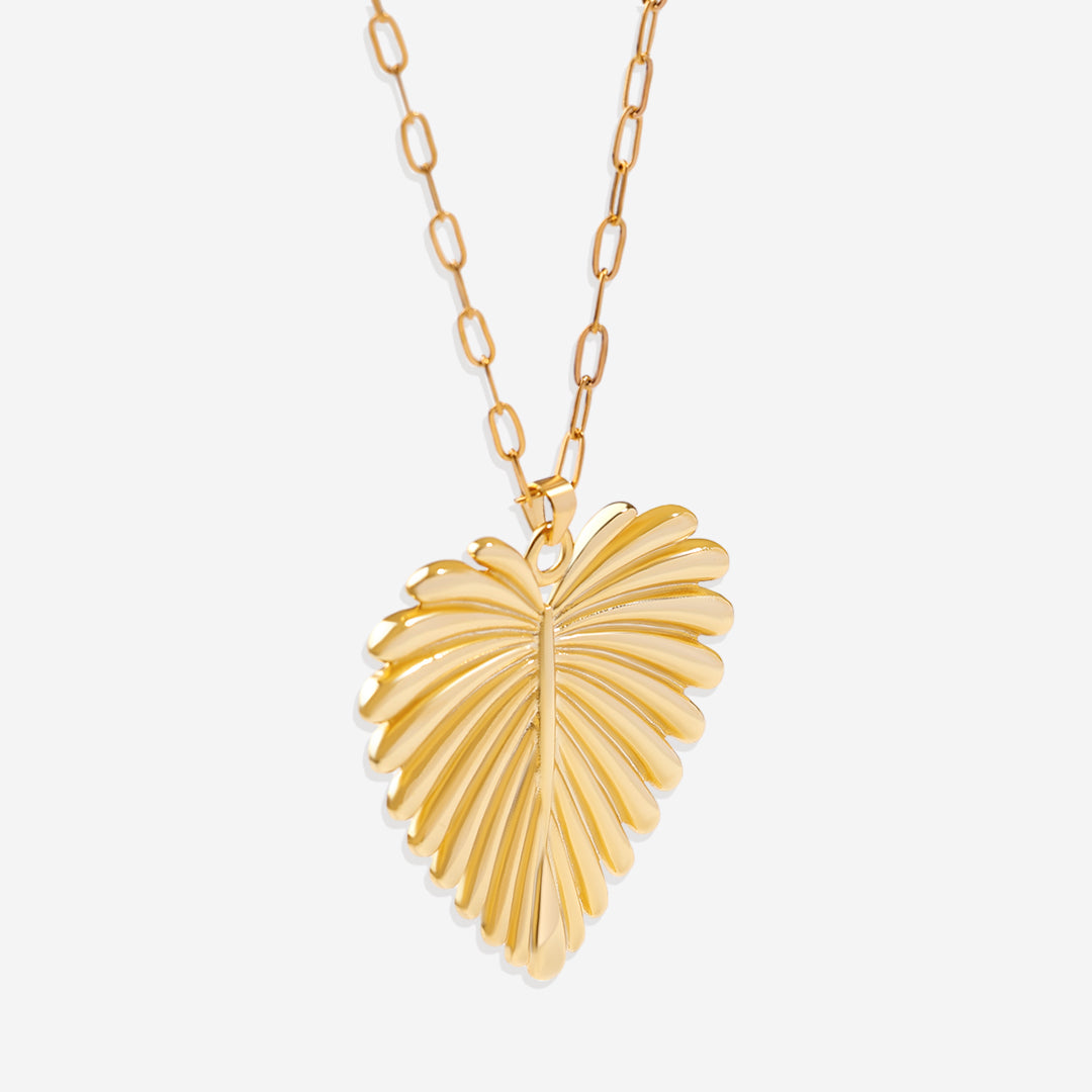 Collier avec pendentif palmier en forme de cœur