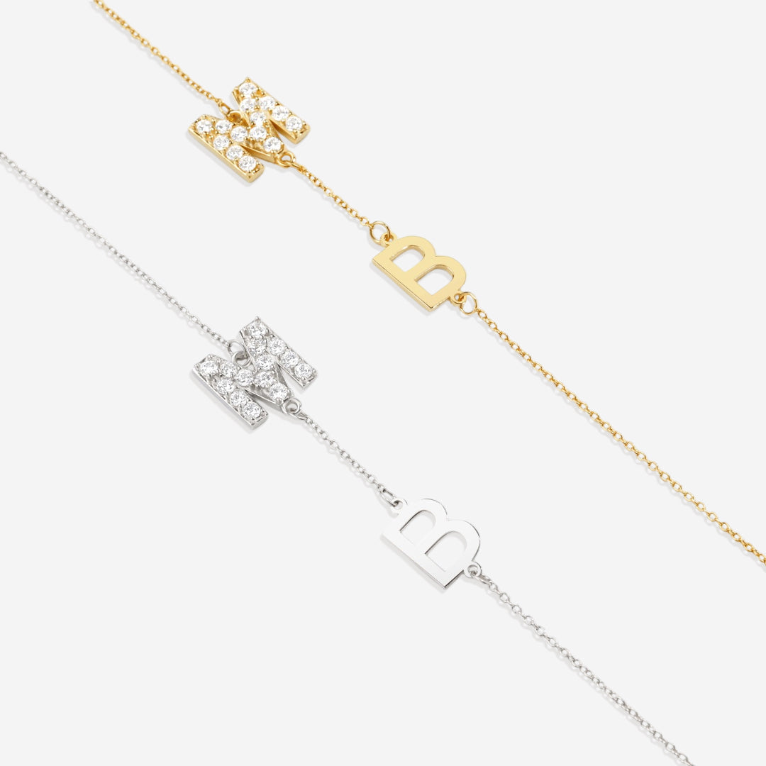 Custom Diamond & Gold 2 Initial Necklace