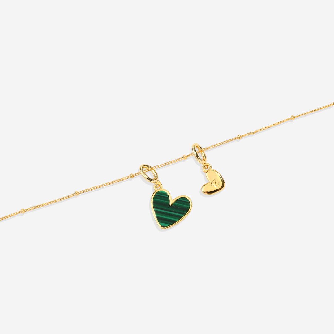 Malachite Initial Heart Necklace