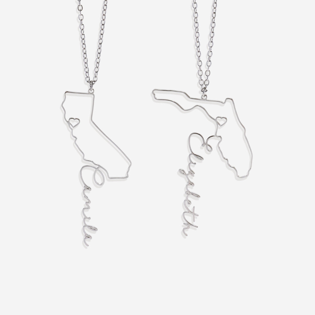 Home State Name Necklace