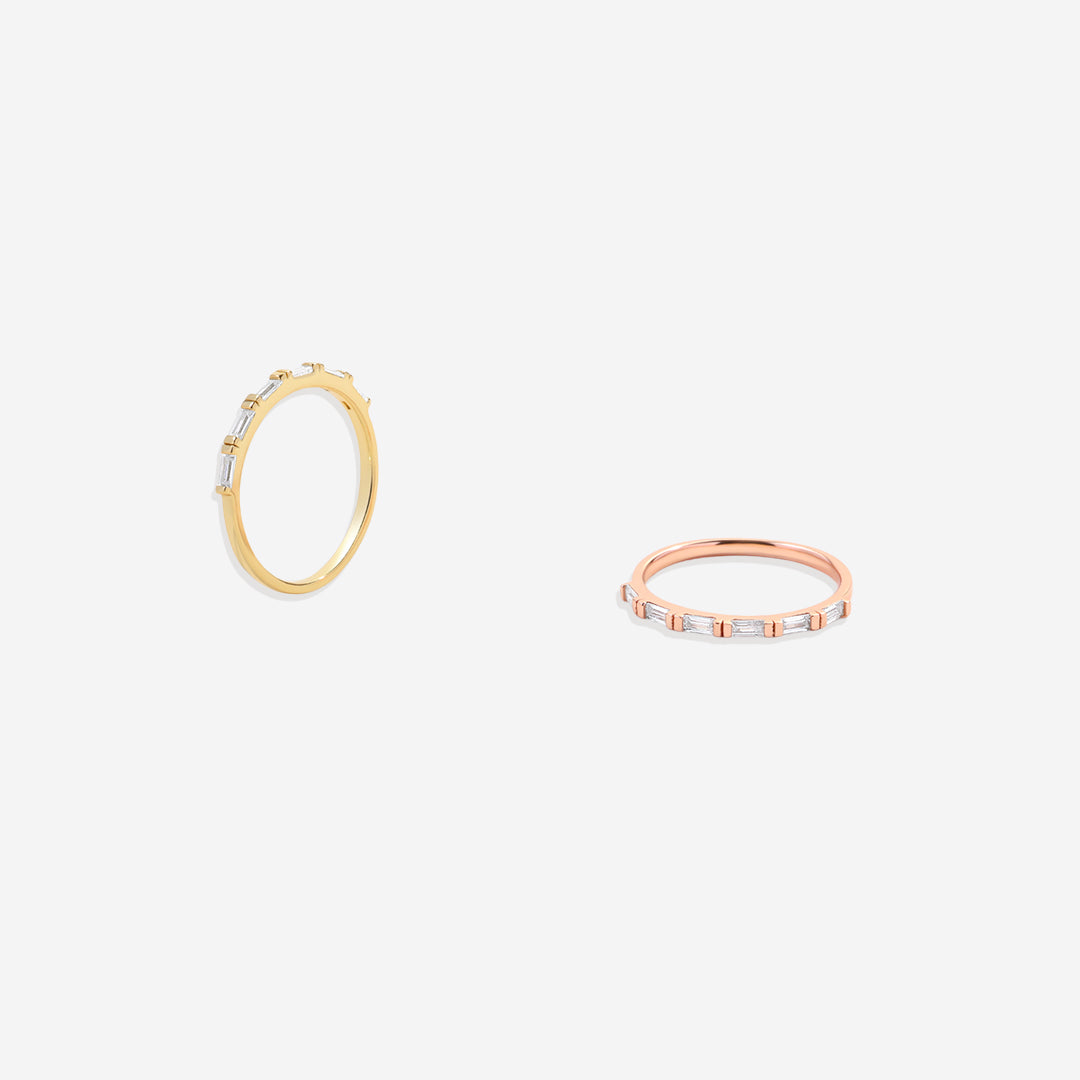 Bague en diamant baguette