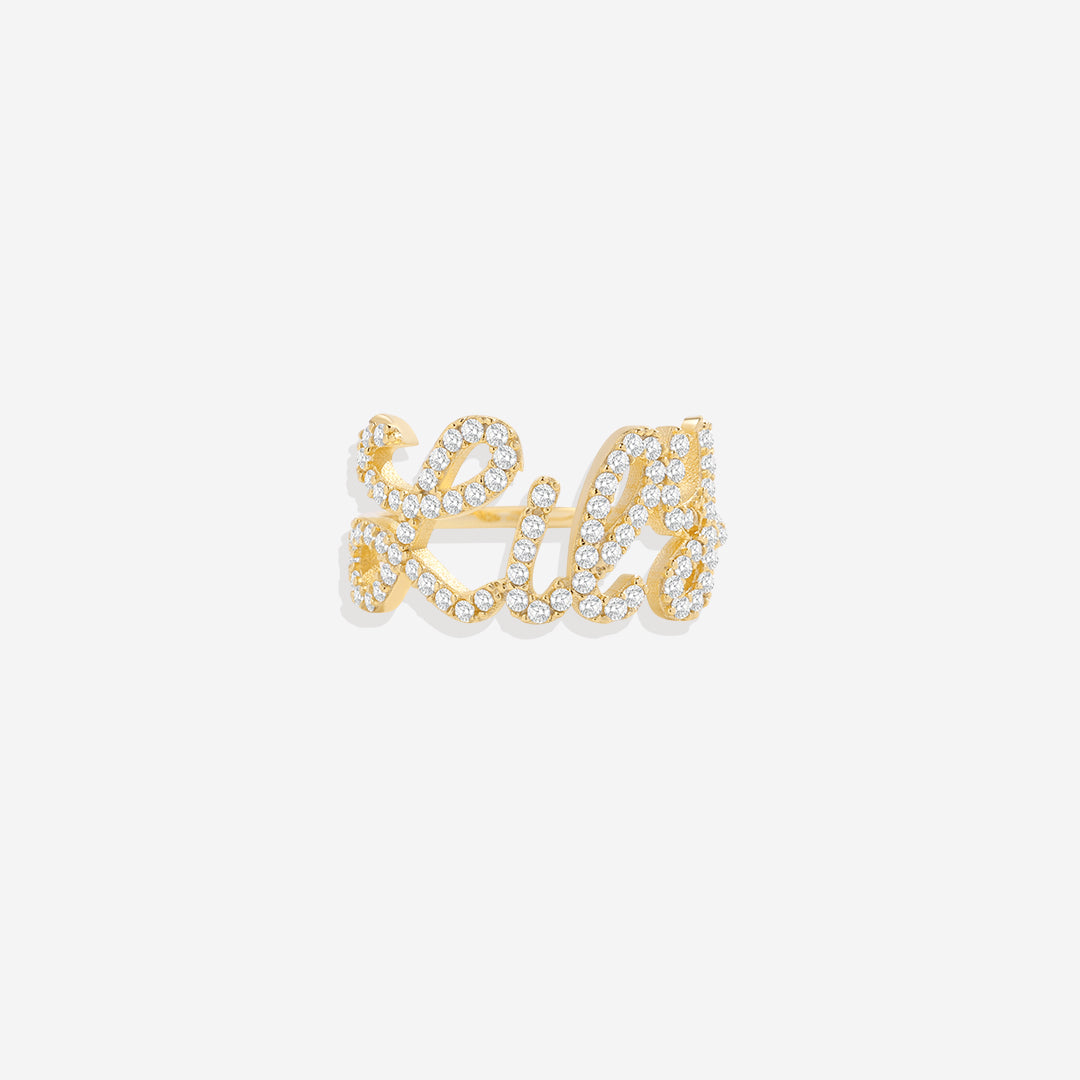Pave Name Ring