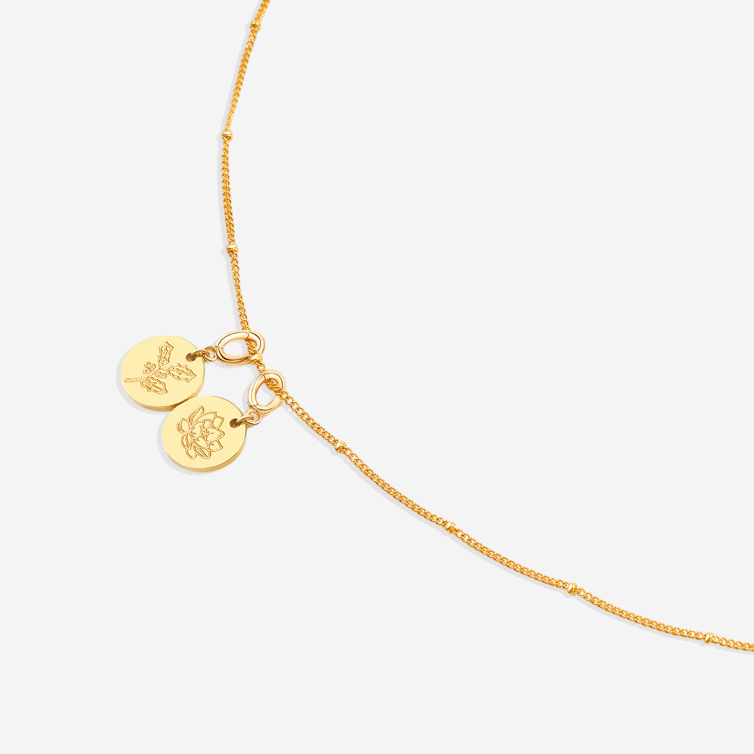 Collier empilable à breloques fleur de naissance