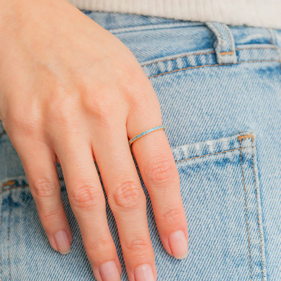 Bague d'éternité empilable avec pierre de naissance