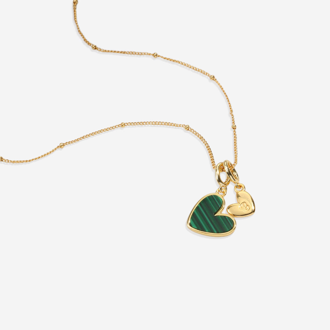 Malachite Initial Heart Necklace
