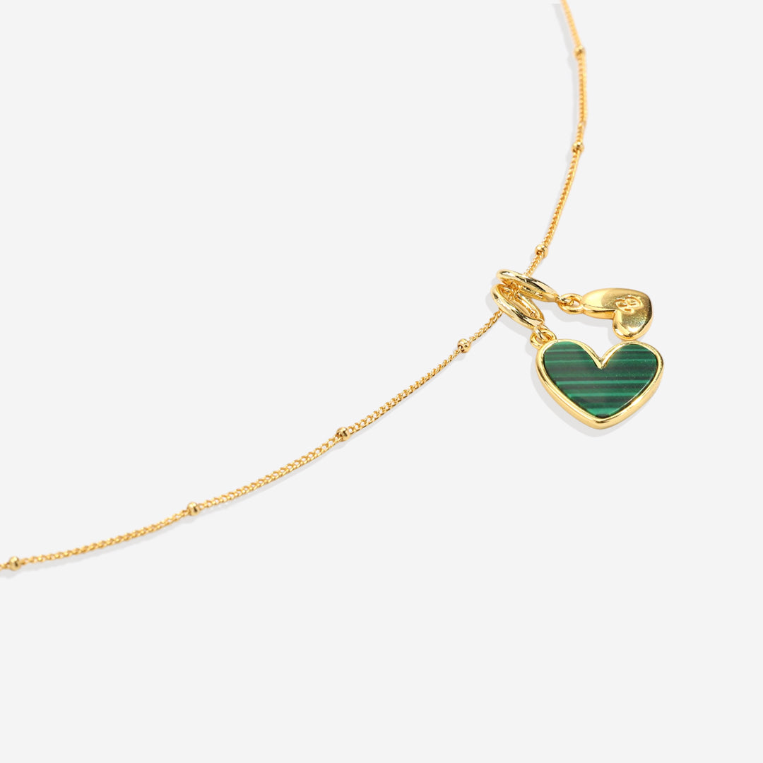 Malachite Initial Heart Necklace