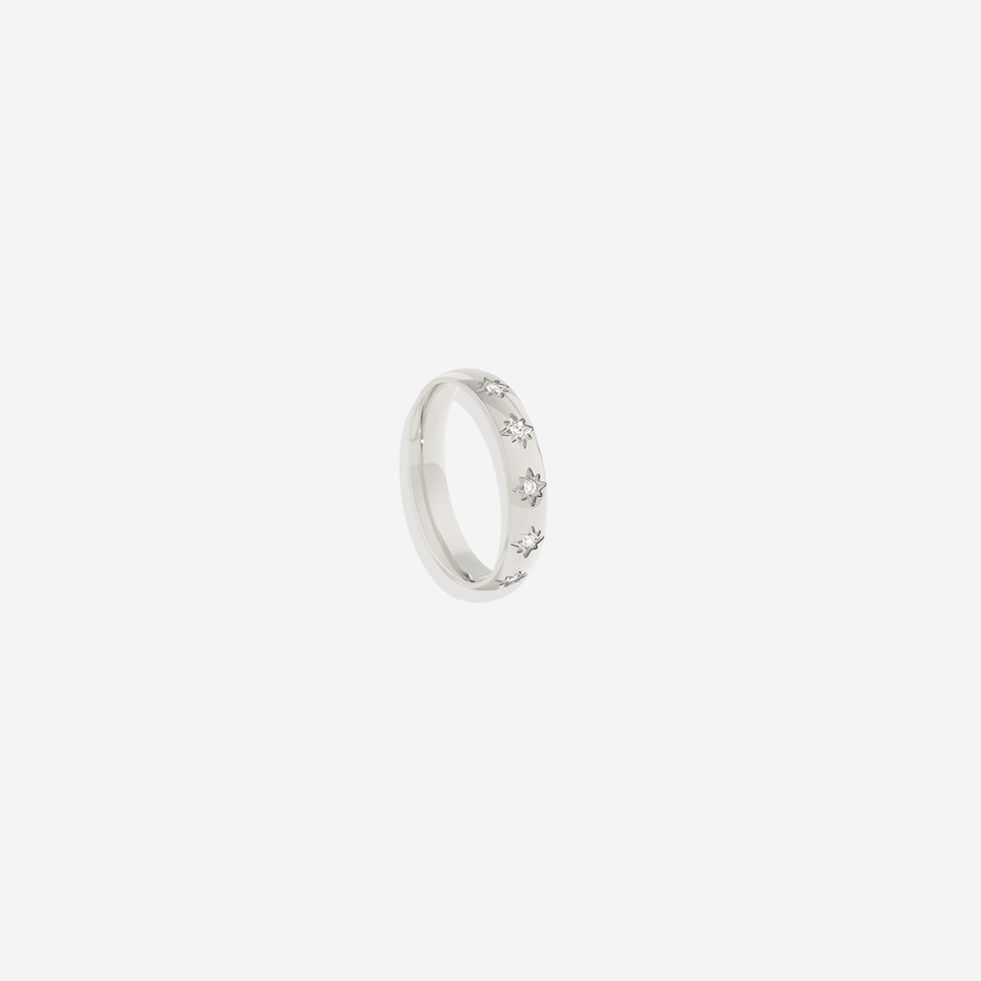 Bague empilable sertie d'étoiles
