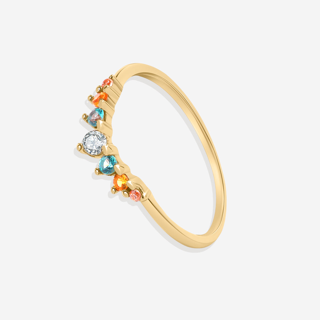 Bague Arc Ombré - Topaze et Saphir