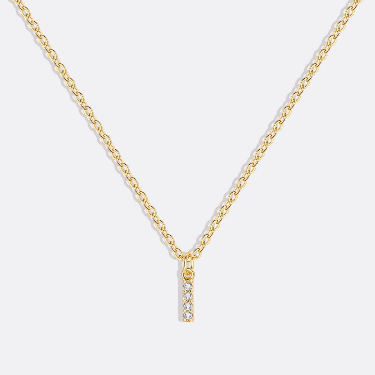 Gold Vermeil Pavé Uppercase Initial Necklace