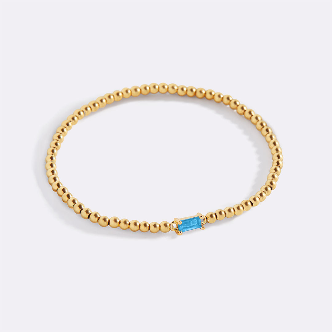 Gold Vermeil Beaded Birthstone Bracelet