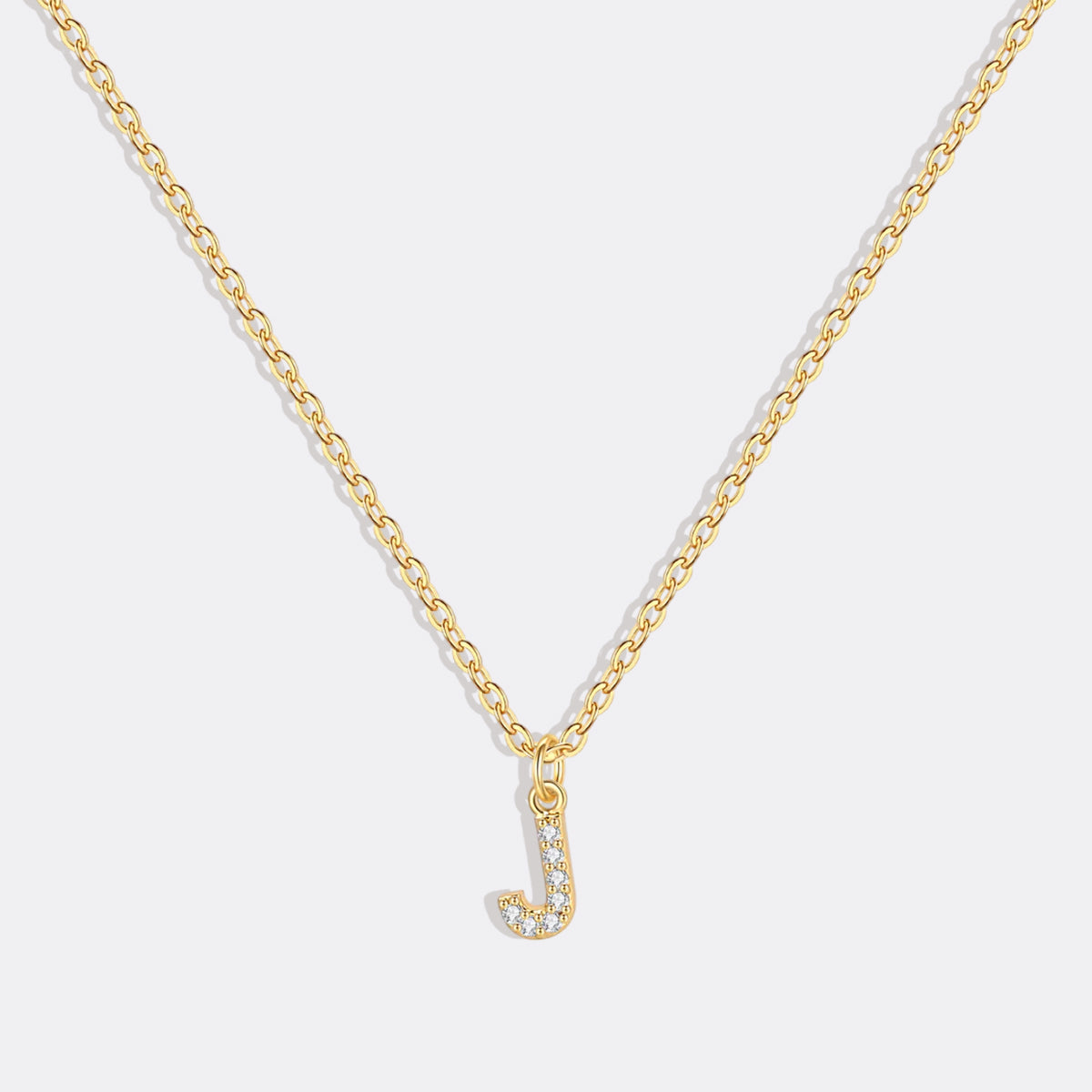 Gold Vermeil Pavé Uppercase Initial Necklace