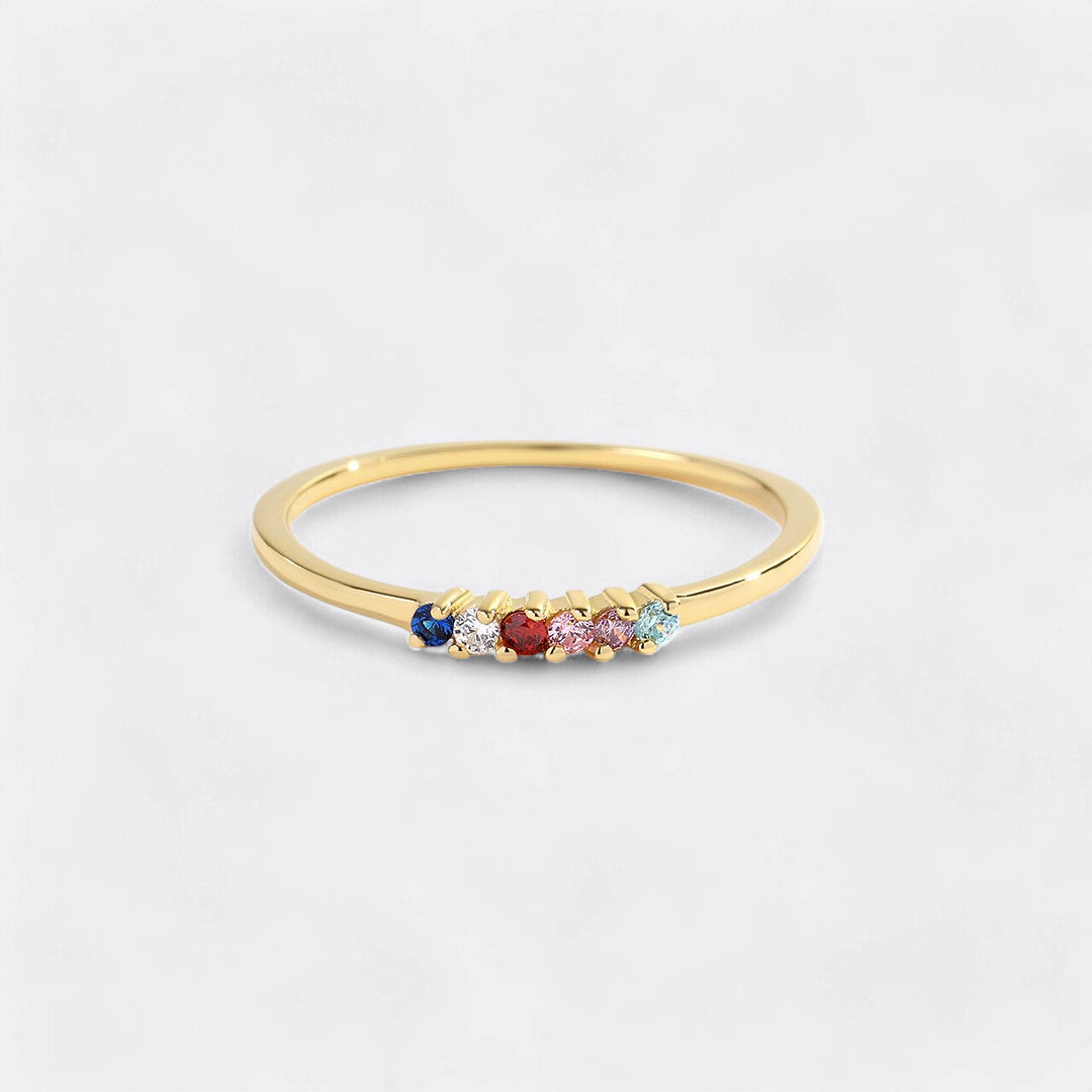 Personalized Dainty Birthstones Ring