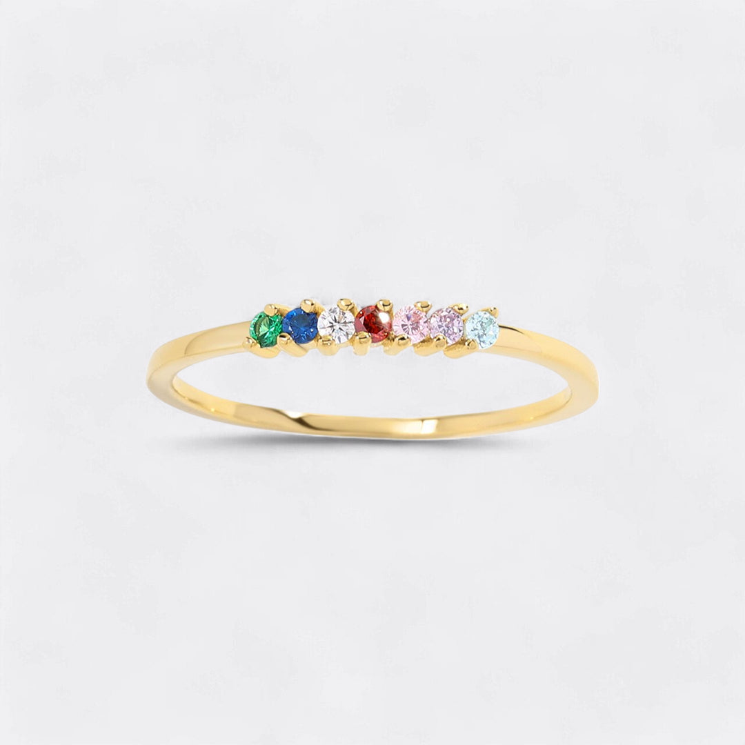 Personalized Dainty Birthstones Ring