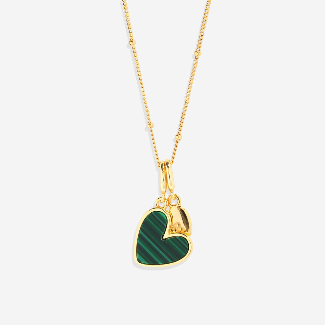 Malachite Initial Heart Necklace