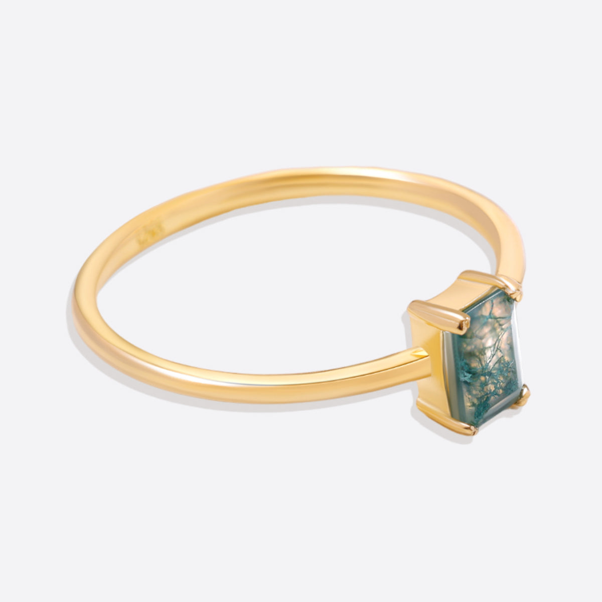 Bague délicate en agate mousse