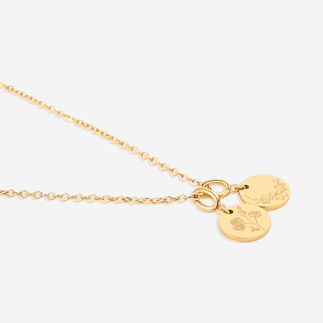 Collier empilable à breloques fleur de naissance
