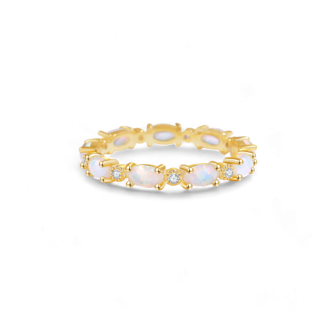 Bague d'éternité en opale de feu